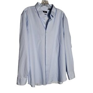 BOSS Light Blue Striped Regular Fit Long Sleeve Dress Shirt 15.5 32/33